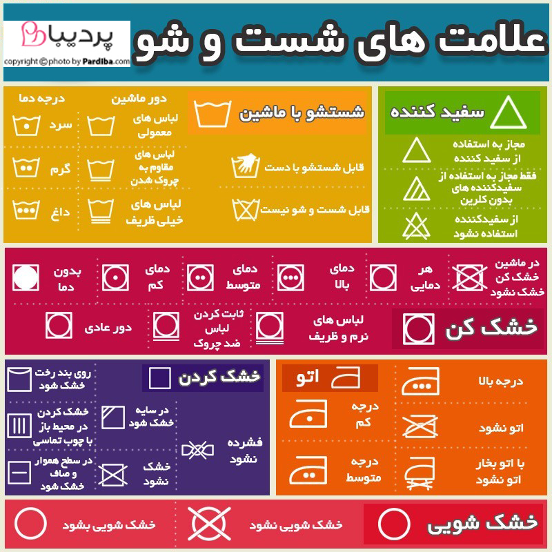 علائم روی لباس‌ها را بهتر بشناسیم - برچسب های راهنما روی لباس